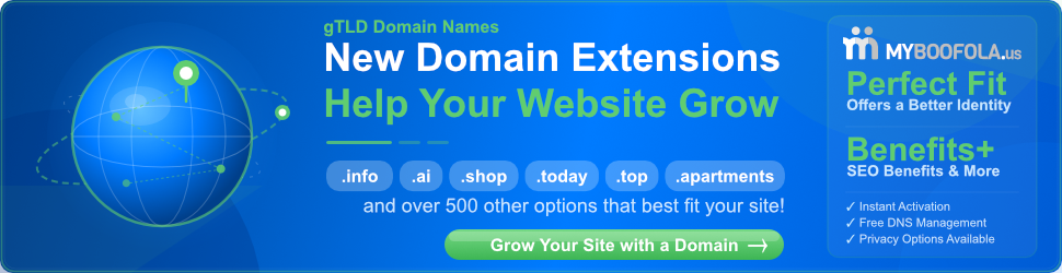 MyBoofola.us - Get Your Website Noticed with New Domain Extensions